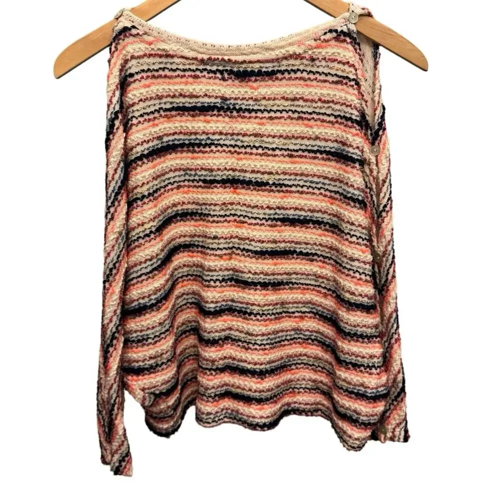 Anthropologie Sweater Women's S small Postmark Malu spacedye peekaboo sleeve